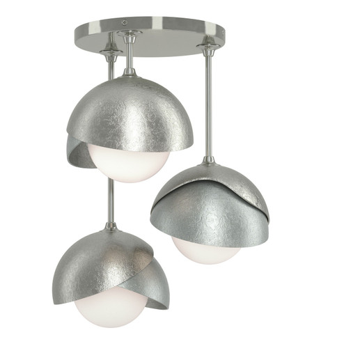 Brooklyn Brooklyn 3-Light Double Shade Semi-Flush in Sterling (39|121374-SKT-85-82-GG0711)