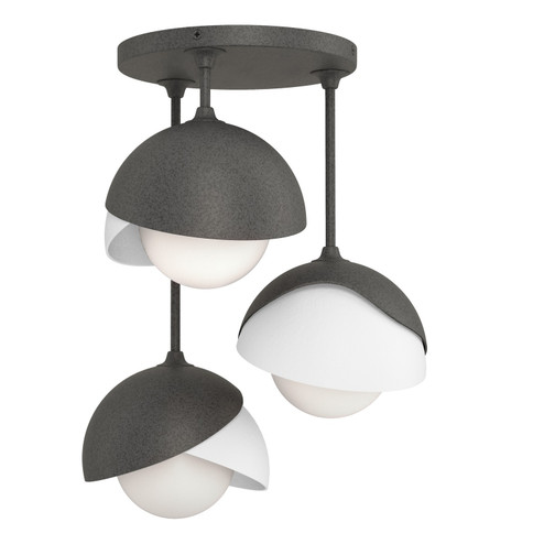 Brooklyn Brooklyn 3-Light Double Shade Semi-Flush in Natural Iron (39|121374-SKT-20-02-GG0711)