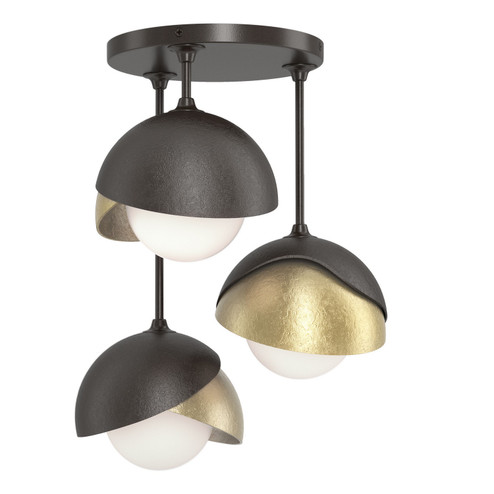 Brooklyn Brooklyn 3-Light Double Shade Semi-Flush in Oil Rubbed Bronze (39|121374-SKT-14-86-GG0711)