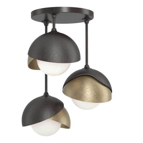 Brooklyn Brooklyn 3-Light Double Shade Semi-Flush in Oil Rubbed Bronze (39|121374-SKT-14-84-GG0711)