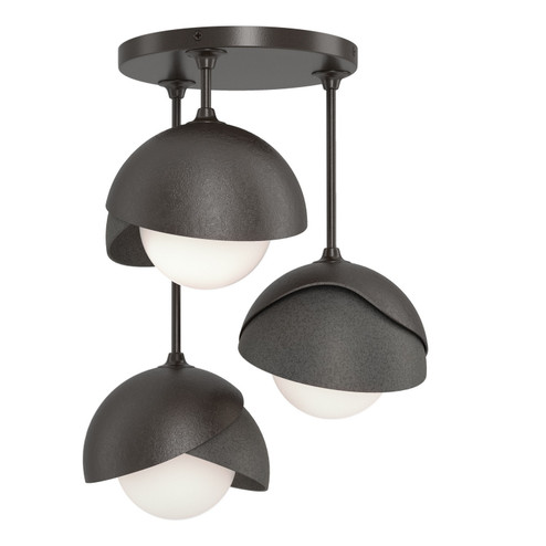 Brooklyn Brooklyn 3-Light Double Shade Semi-Flush in Oil Rubbed Bronze (39|121374-SKT-14-20-GG0711)