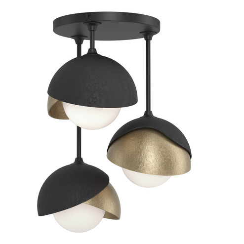 Brooklyn Brooklyn 3-Light Double Shade Semi-Flush in Black (39|121374-SKT-10-84-GG0711)