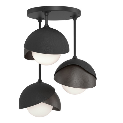 Brooklyn Brooklyn 3-Light Double Shade Semi-Flush in Black (39|121374-SKT-10-14-GG0711)