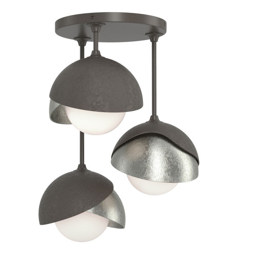 Brooklyn Brooklyn 3-Light Double Shade Semi-Flush in Dark Smoke (39|121374-SKT-07-85-GG0711)