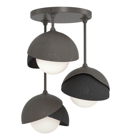 Brooklyn Three Light Semi-Flush Mount in Dark Smoke (39|121374-SKT-07-10-GG0711)