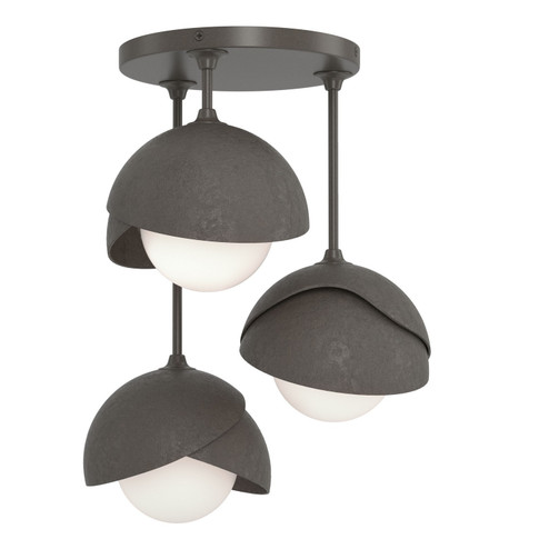 Brooklyn Brooklyn 3-Light Double Shade Semi-Flush in Dark Smoke (39|121374-SKT-07-07-GG0711)
