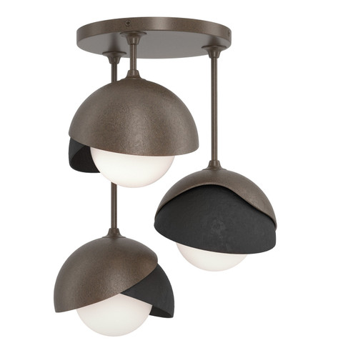 Brooklyn Brooklyn 3-Light Double Shade Semi-Flush in Bronze (39|121374-SKT-05-10-GG0711)