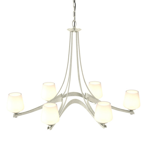 Ribbon Oval Ribbon 6 Arm Chandelier in White (39|104106-SKT-02-GG0236)