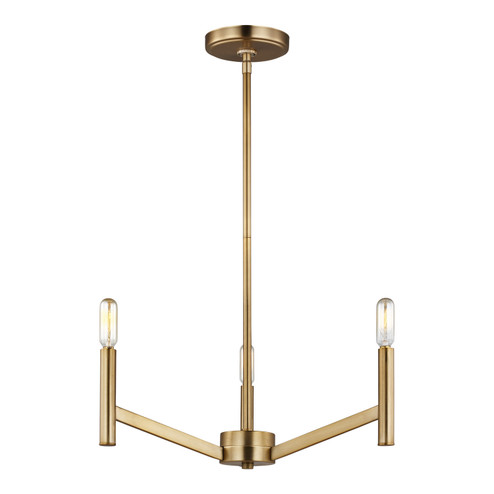 Vector Three Light Chandelier in Satin Brass (454|3124303-848)