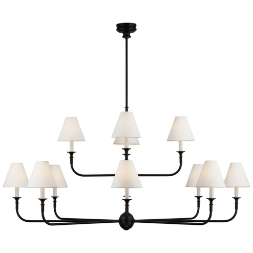 Piaf LED Chandelier in Aged Iron and Ebonized Oak (268|TOB 5453AI/EBO-L)