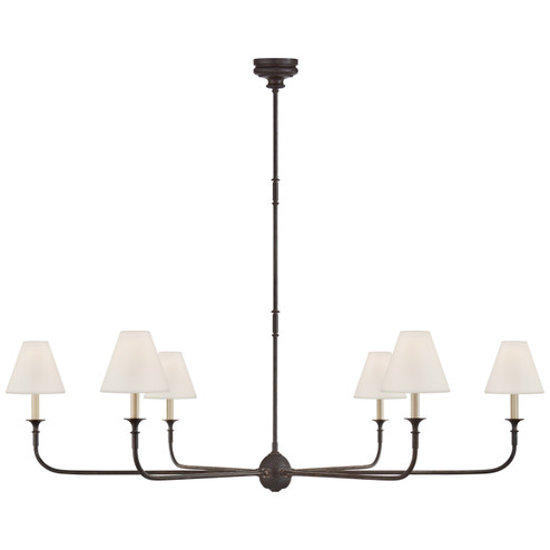 Piaf Six Light Chandelier in Aged Iron and Ebonized Oak (268|TOB 5452AI/EBO-L)