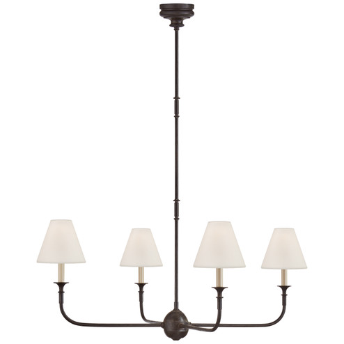 Piaf Four Light Chandelier in Aged Iron and Ebonized Oak (268|TOB 5451AI/EBO-L)