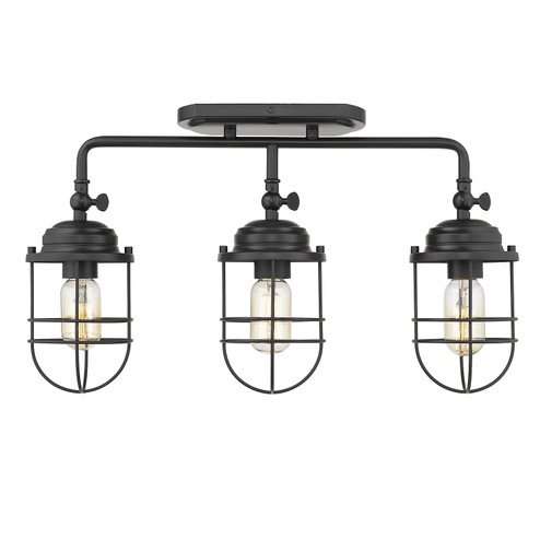 Seaport Three Light Semi-Flush Mount in Matte Black (62|9808-LSF BLK)