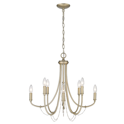 Kamila Eight Light Chandelier in White Gold (62|8322-8 WG)