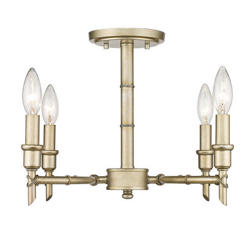 Cambay Four Light Semi-Flush Mount in White Gold (62|8207-SF WG)