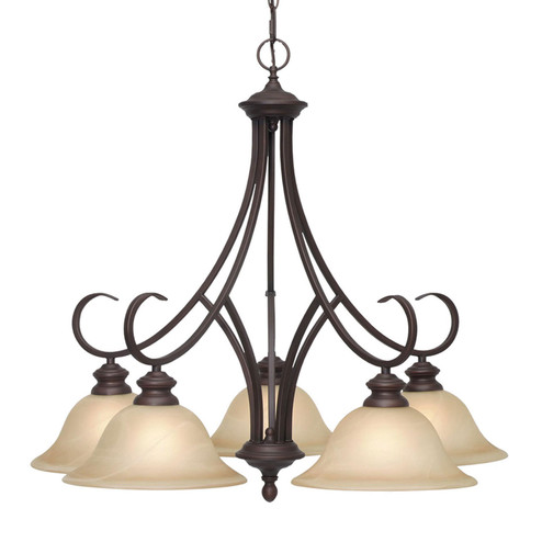 Lancaster Five Light Chandelier in Rubbed Bronze (62|6005-D5 RBZ)