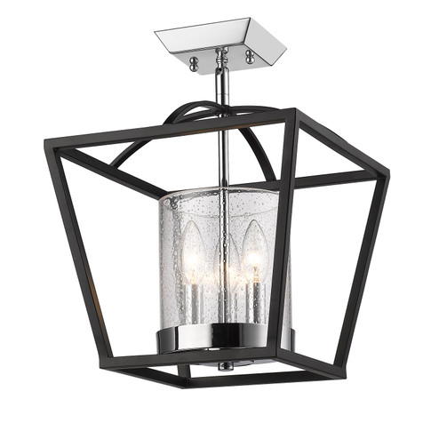 Mercer Three Light Semi-Flush Mount in Matte Black (62|4309-SF BLK-SD)