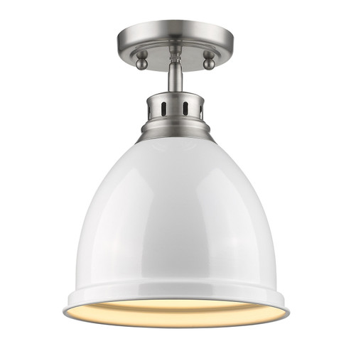 Duncan One Light Flush Mount in Pewter (62|3602-FM PW-WH)