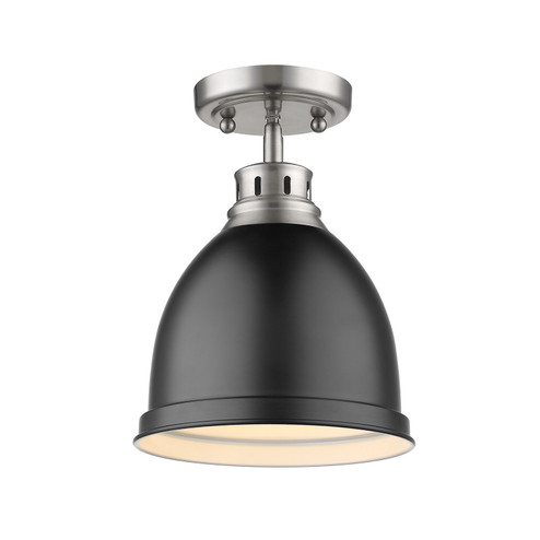 Duncan PW One Light Flush Mount in Pewter (62|3602-FM PW-BLK)