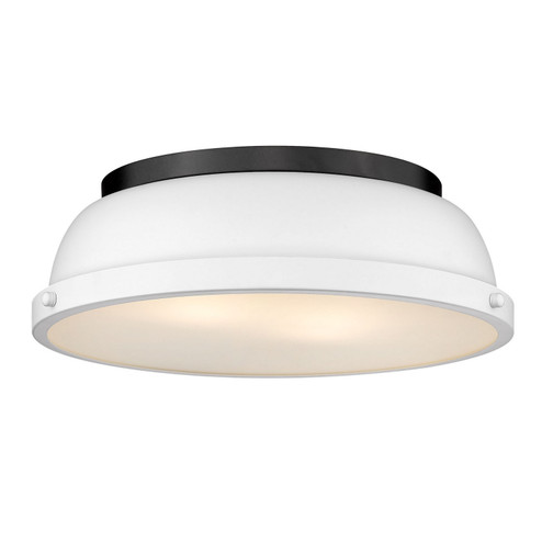 Duncan BLK Two Light Flush Mount in Matte Black (62|3602-14 BLK-WHT)