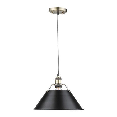 Orwell One Light Pendant in Aged Brass (62|3306-L AB-BLK)