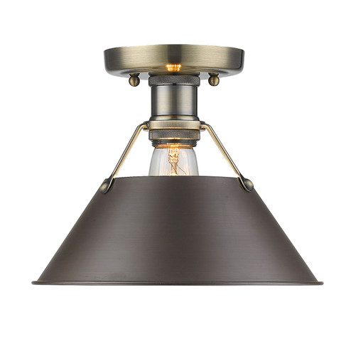 Orwell One Light Flush Mount in Aged Brass (62|3306-FM AB-RBZ)