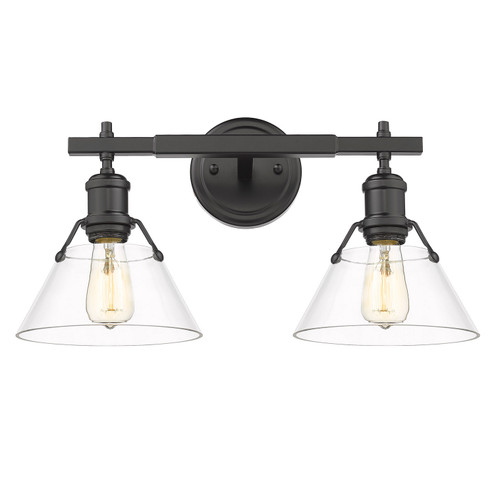 Orwell Two Light Bath Vanity in Matte Black (62|3306-BA2 BLK-CLR)