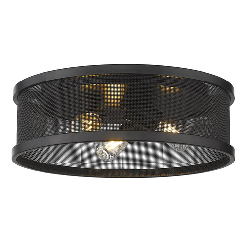 Channing Three Light Flush Mount in Matte Black (62|3168-FM15 BLK-BLK)