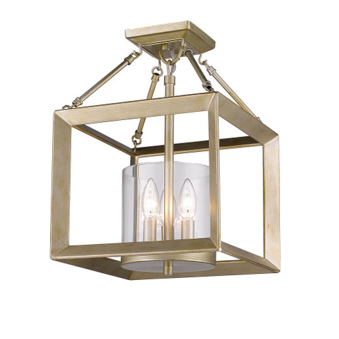 Smyth Three Light Semi-Flush Mount in White Gold (62|2073-SF WG-CLR)