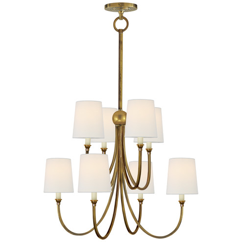 Reed Eight Light Chandelier in Hand-Rubbed Antique Brass (268|TOB 5010HAB-L)