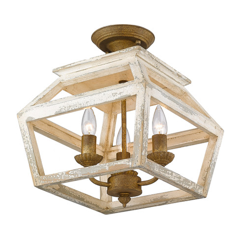 Haiden Three Light Semi-Flush Mount in Burnished Chestnut (62|0839-SF BC)