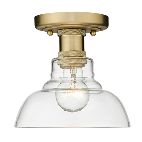 Carver One Light Flush Mount in Brushed Champagne Brass (62|0305-FM BCB-CLR)