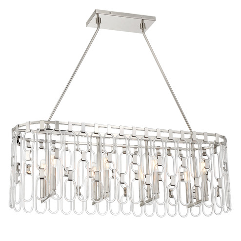 Charming Eight Light Island Pendant in Polished Nickel (42|P5388-613)