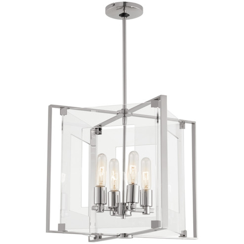Crystal-Clear Four Light Pendant in Polished Nickel (42|P1404-613)