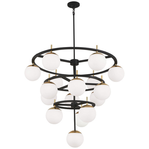 Alluria 16 Light Chandelier in Weathered Black With Autumn Gold (42|P1359-618)