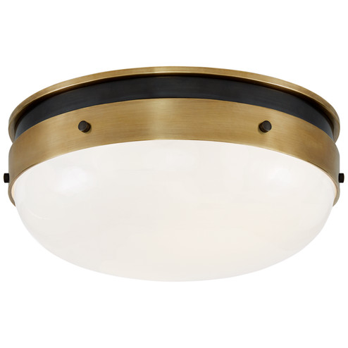Hicks Two Light Flush Mount in Bronze with Antique Brass (268|TOB 4063BZ/HAB-WG)