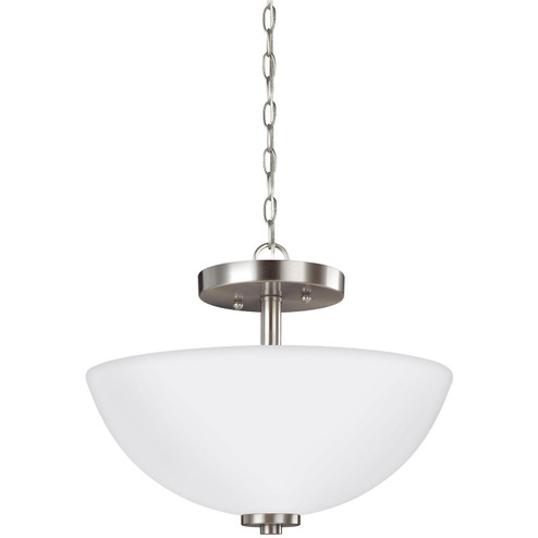 Oslo Two Light Semi-Flush Convertible Pendant in Brushed Nickel (1|77160EN3-962)