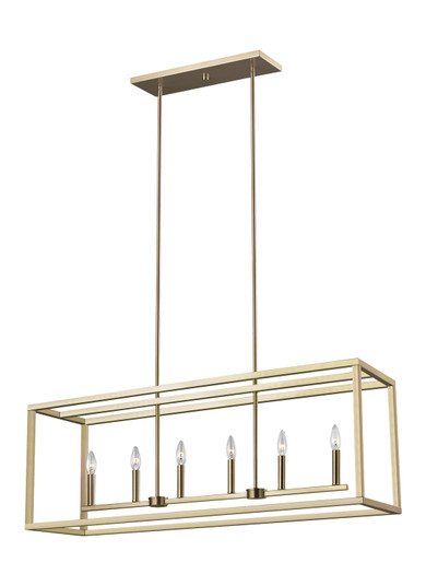 Moffet Street Six Light Island Pendant in Satin Brass (1|6634506EN-848)