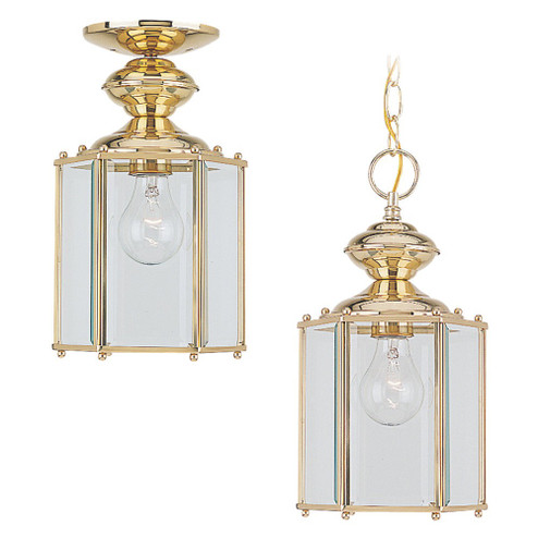 Classico One Light Outdoor Semi-Flush Convertible Pendant in Polished Brass (1|6008-02)