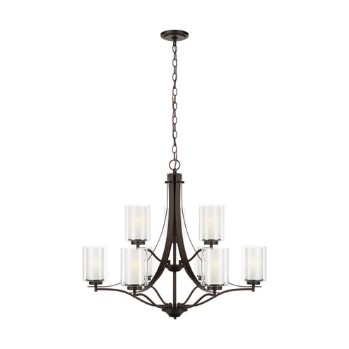 Elmwood Park Nine Light Chandelier in Bronze (1|3137309EN3-710)