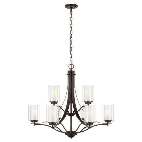 Elmwood Park Nine Light Chandelier in Bronze (1|3137309EN3-710)