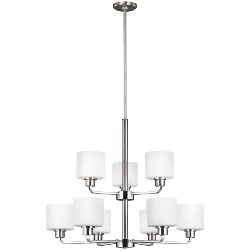 Canfield Nine Light Chandelier in Brushed Nickel (1|3128809EN3-962)
