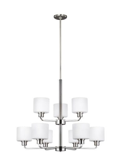 Canfield Nine Light Chandelier in Brushed Nickel (1|3128809-962)