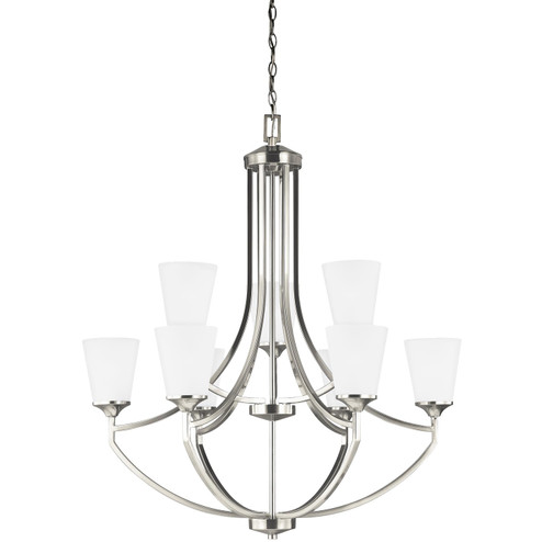 Hanford Nine Light Chandelier in Brushed Nickel (1|3124509EN3-962)