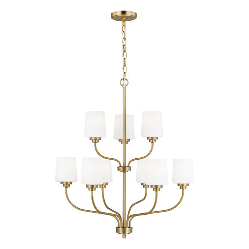 Windom Nine Light Chandelier in Satin Brass (1|3102809-848)