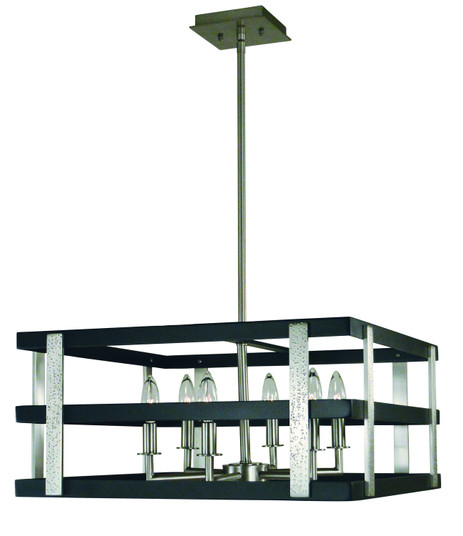 Montreaux Six Light Chandelier in Brushed Nickel with Matte Black Accents (8|L1036 BN/MBLACK)