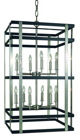 Montreaux 12 Light Chandelier in Brushed Nickel with Matte Black Accents (8|L1032 BN/MBLACK)