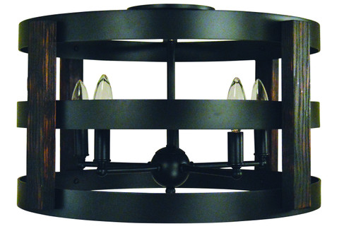 Homestead Five Light Semi-Flush Mount in Matte Black (8|L1003 MBLACK)