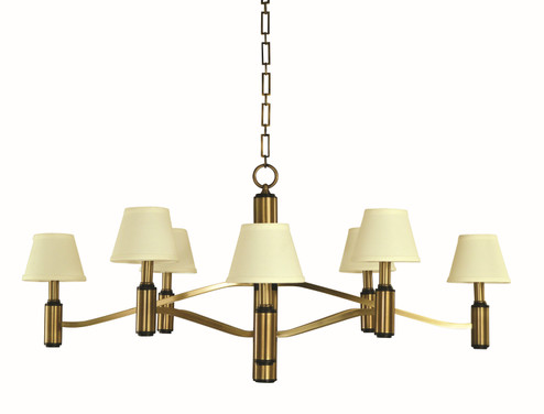 Hampton Eight Light Chandelier in Antique Brass and Matte Black (8|5638 AB/MBLACK)
