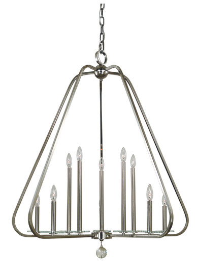 Triangulum Ten Light Foyer Chandelier in Polished Nickel (8|5510 PN)